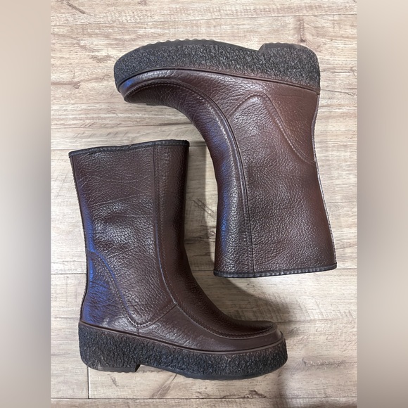 Vintage weather guard Brown Boots rain winter neutral classic timeless garden - Picture 13 of 13